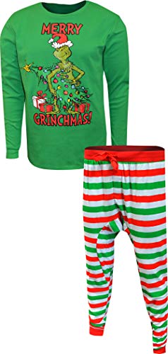 MJC Mens Dr. Seuss Grinch Merry Grinchmas Tall Guys Pajamas