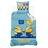 SAHINLER - Funda nórdica universal de 140 x 200 cm + 1 funda de almohada 100% algodón, color azul