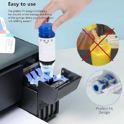 Image of 003 Refill Ink Compatible for Epson L3110, L3150, L3250, L3252 L3115, L3116, L3101, L3210, L3215, L3216, L3151, L3152, L3156, L5190 Printer (Black-2pcs & Color-3pcs) (003 /st)