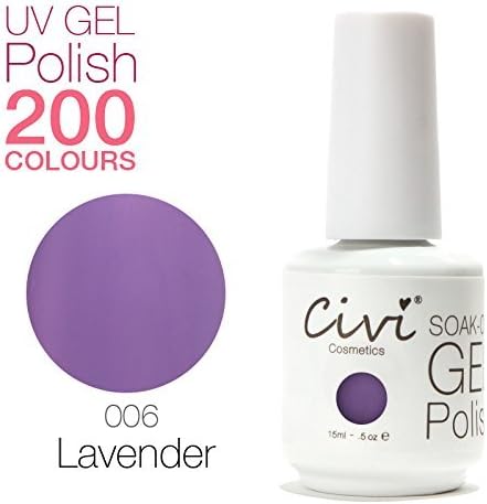 Civi Soak-Off UV/LED Gel Polish Nail Polish Long-lasting .5oz #006 Lavender