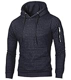 UNIFACO Hoodie Herren Kapuzenpullover Langarm Pullover Einfarbig Kaputzen Pulli Hoody Sweatshirt Hoddies für Männer mit Arm Reißverschlusstasche