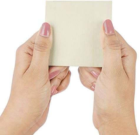 BELLE VOUS 60 Pack Unfinished Blank Wood Squares - L7.5 x W7.5cm/3 x 3 Inches - Square Wooden Tile Pieces - Cutouts For Painting, Pyrography Burning, DIY Coasters, Art Decorations & Craft Projects