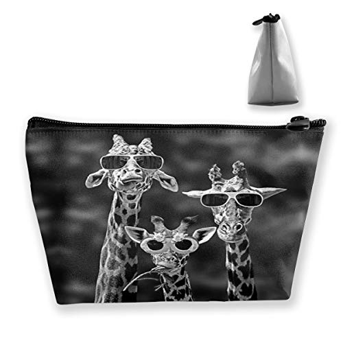 Women Cosmetic bag, Portable Hand-held Travel Makeup Toiletry Pouch Multifunction Organizer Storage Case with Giraffe Patterns