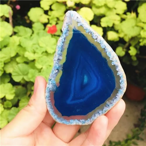 70mm Size Blue Crystal Agate Slab Geode Slice Crystal Coaster Ornaments
