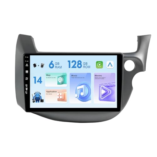 10 IPS 2 Din Android 14 Car Radio Stereo Suitable For Honda Fit/Jazz RHD 2007-2014 - [6G+128G] - [Built-in Carplay+DSP+GPS Navi ] - Free Camera+Mic - SWC 4G WiFi AUX DAB BT RDS Head Unit