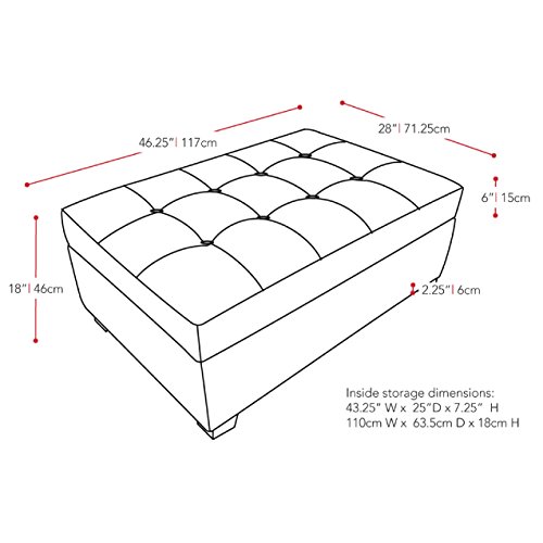 Corliving Antonio Storage Ottoman, Medium, Brown #TOP2