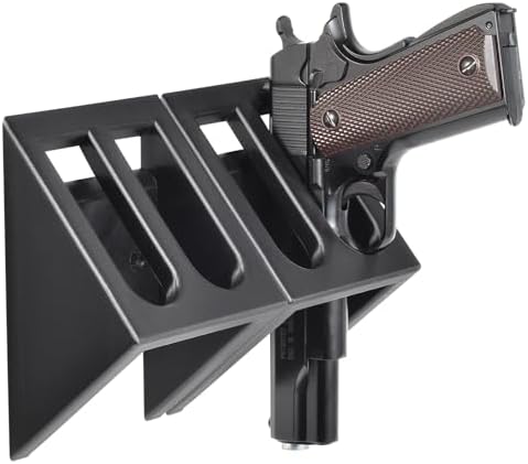 Wall Mount Pistol Rack, 4 Handgun Holder for Gun Cabinet Storage,...