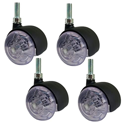 4x Rodizio Rodinha Gel Anti Risco espiga sem freio 50mm Squadroni