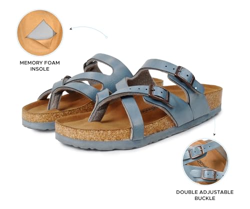 Image of AEROTHOTIC Recovery Slides for Women Cork Footbed Adjustable Straps Sandals