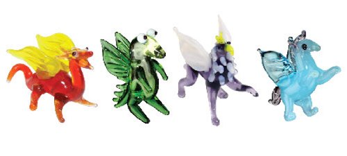 Looking Glass Mythical Creatures Miniature Collectible, Pack of 4