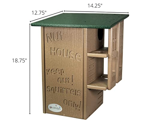 Jcs Wildlife Green & Tan Ultimate Squirrel House Nesting Box - A Perfect Playground And House For Your Squirrels - Squirrel Nesting Box - Made In The Usa #TOP3