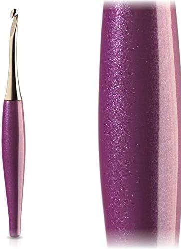 Image of Furls Crochet Hook, Odyssey Purple, Nickel Plated Tip for Effortless Glide, Ergonomic Handle Crochet Hooks 7 inch (Odyssey - Purple, M - 8.00mm)