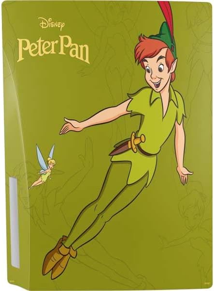 Skinit Decal Gaming Skin Compatible with PS5 Console - Officially Licensed Disney Peter Pan and Tinker Bell Portrait Design