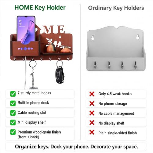 Image of Sehaz Artworks Key Holder for Home Decor Stylish Without Drill - 27x16 CM | Key Holder For Home Without Drill, Key Stand For Wall, Key Holder Wall Mount, Key Hangers For Wall, Keychain Holder For Wall