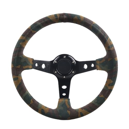 Volante Desplazado,Volante Deportivo,Volante Coche Volante de Carreras de Gamuza, Profundidad del Volante: 92 mm, diámetro: 350 mm.