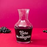 Caraffa in vetro scritta Bere in allegria