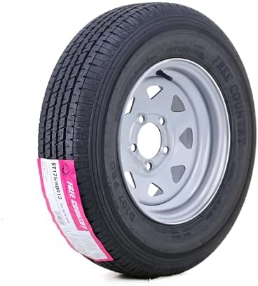 ST175/80R13 Globaltrax Trailer Tire LRC on 4 Bolt White Spoke Wheel-JG