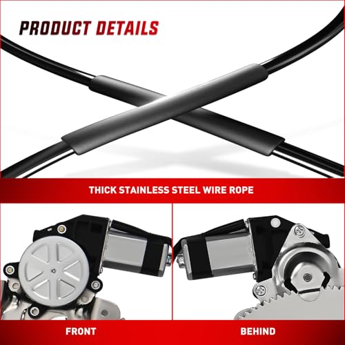 Image of Nilight 741-654 Window Regulator /Motor Front Passenger Side Compatible with 1988-2002 Chevrolet Blazer C1500 C2500 C3500 K1500 K2500 K3500 Tahoe GMC Yukon 1996 1997 1998 1999 2000 2001 2002
