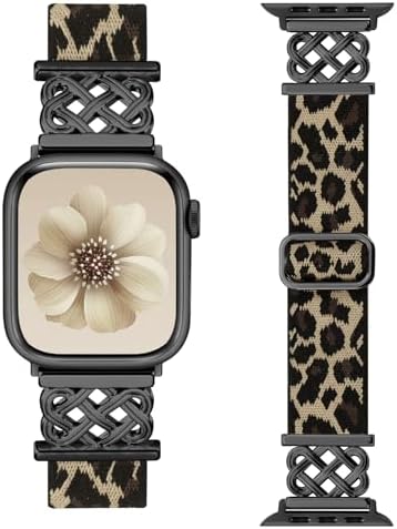 Stylish Nylon Band Compatible for Apple Watch Bands Women 40mm 41mm 38mm 42mm 44mm 45mm 46mm,Soft Solace Stretchy Strap Replacement Sport Wristband for iWatch Bands Series 11 10 9 8 7 6 5 4 SE 3 Ultra
