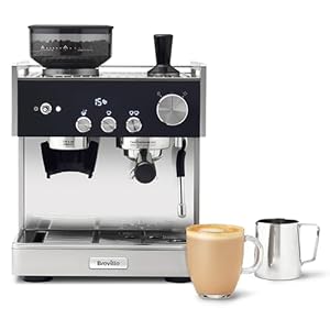 Breville Barista Signature Espresso Machine | Bean to Cup Coffee Maker with Integrated Coffee Grinder & Milk Frother | 15 Bar Italian Pump | Stainless Steel [VCF160]