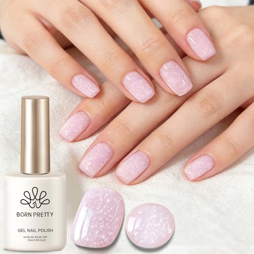 Born Pretty Jelly Gel Nail Polish, Shimmer Glitter Snow Jelly,