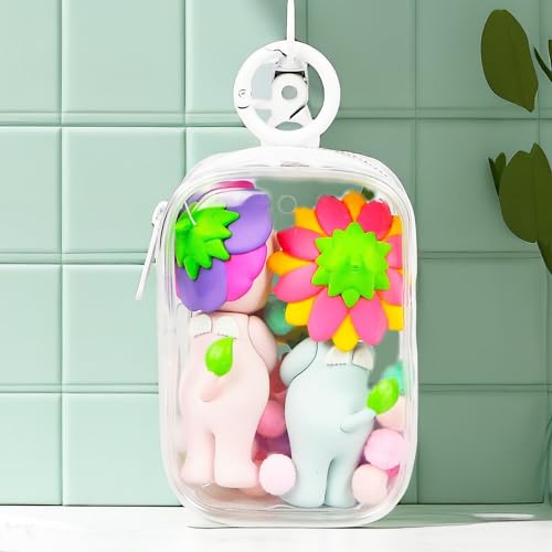 Image of Clear Figure Display Bag with Keychain, Portable Small Doll Storage Bag Hanging Blind Box Organizer Zipper Closure, Dustproof Collectibles Display Case for Showing Off Blind Boxes, Mini Figures