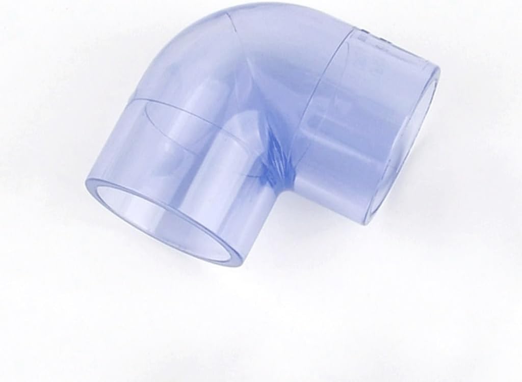 1pc Transparent Blue PVC 90 Degree Elbow Connector For Aquarium And Garden Irrigation - Durable Pipe Fitting Accessory(40mm)