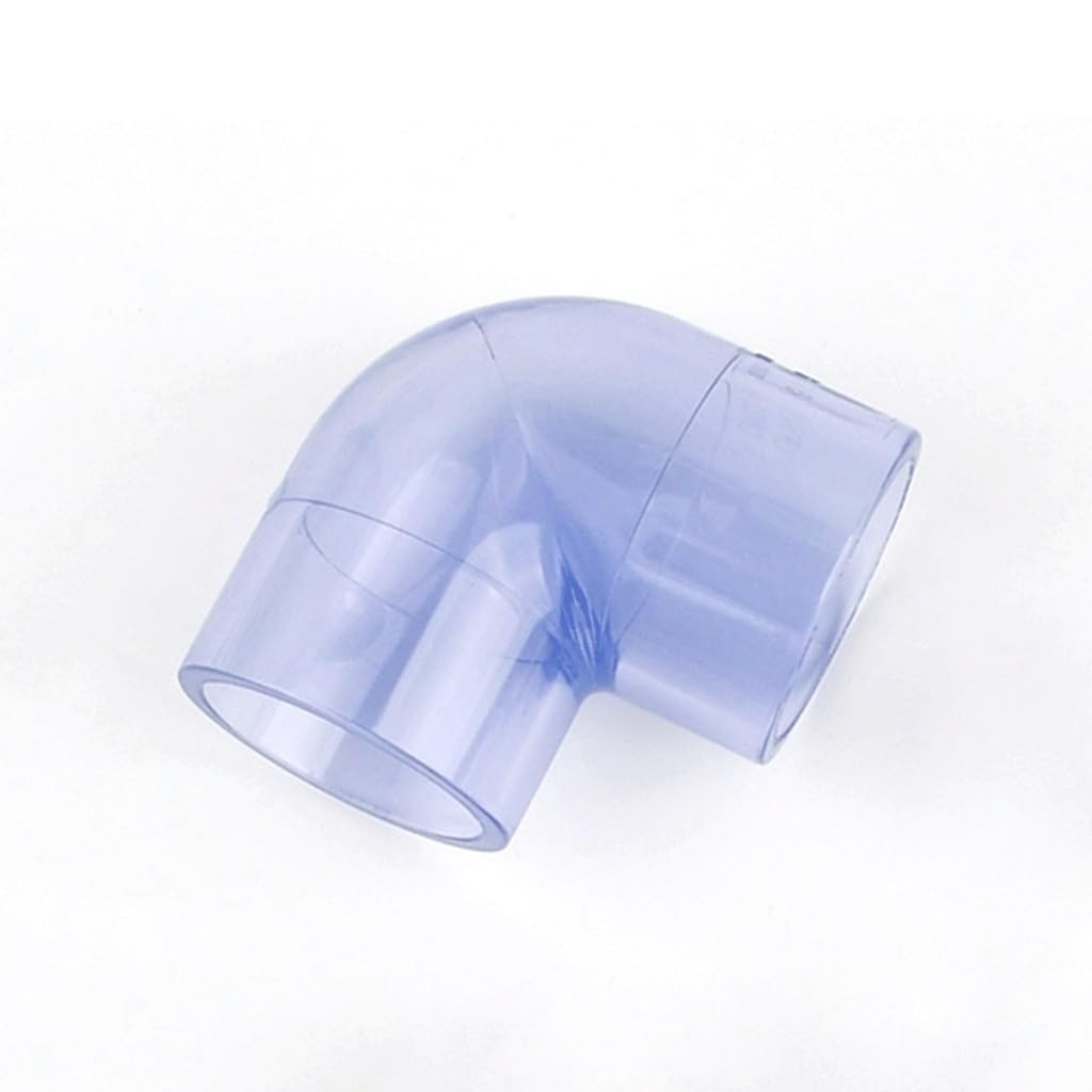 Transparent Blue PVC Elbow Connector for Aquarium and Garden Irrigation - 90 Degree Pipe Fitting, 1pc(25mm)