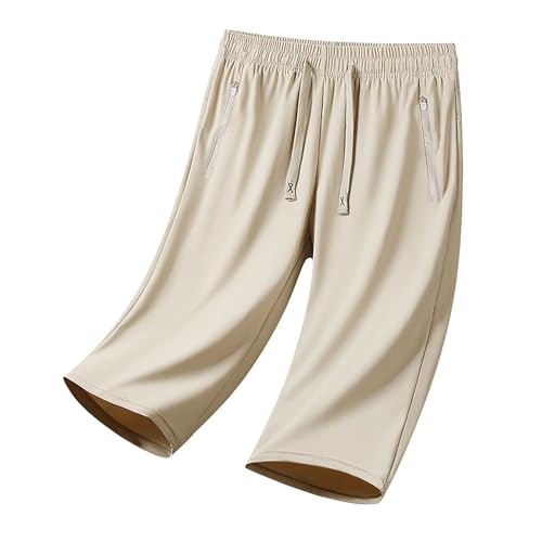 Pantalon en lin femme pantalon sarouel taille haute vêtements d'été 3/4