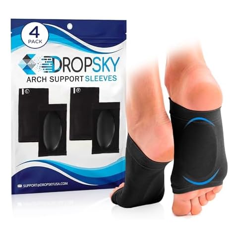 Arch Support, Flat Feet Arch Support Women and Men- Plantar Fasciitis Support Brace, Compression Arch Supports- Foot Arch Support for Flat Feet and Pain Relief, Arch Support Bands- 4 pieces, Black FSA Cover