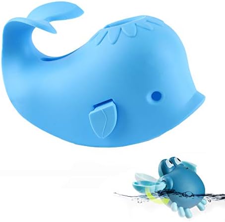 Bath Spout Cover, Universal Whale Bathtub Faucet Baby Shower Protection Cover with A Gift for Kid Toddler Bath Safety (Blue)