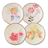 Small Plates 3.5 inch, Small Ceramic Dish, Floral Plates Set of 4, Style C