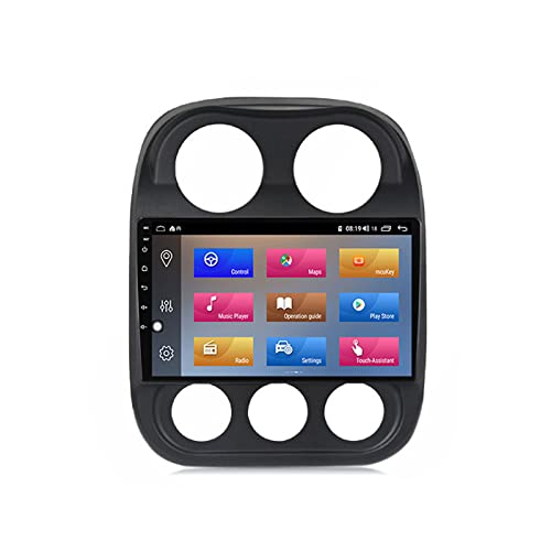 WDXSFR Car Stereo Radio Multimedia MP5 Player for Jeep Compass 1 MK 2009-2015 GPS Navigation 9 Inch Touch Screen Head Unit with Backup Camera Support Carplay/DSP/FM/USB/SWC/DAB+,Quad core,2G+32G