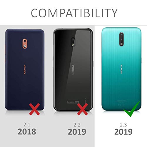 Image of Coverblack Rubber Back Cover For Nokia 2.3 - Ta-1209 - Black - Transparent; Black