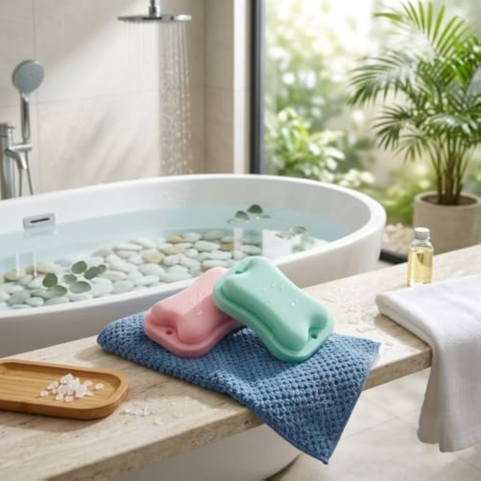 3-Piece Bath Sponge Set, Soft Exfoliating Shower Loofah
