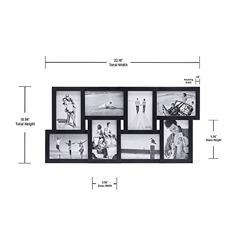 Malden International Designs Black 8 Opening 4x6 Collage Photo Frame - Thumbnail 6