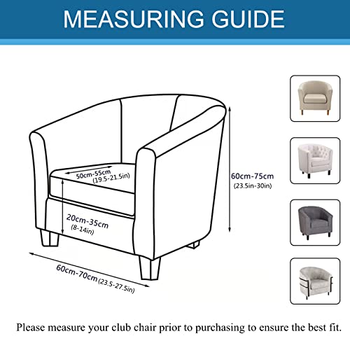 Krfoonn Club Chair Slipcover 2 Piece Stretch Printed Round Barrel Chair Covers Removable Tub Chair Slipcover With Elastic Bottom Chair Coverings Furniture Protector Cover For Living Room, A2 #TOP5