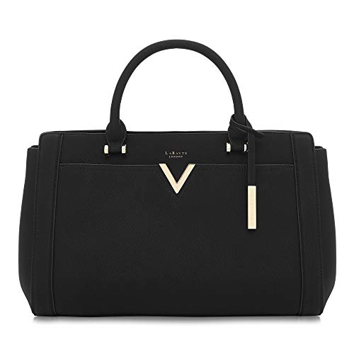 LaBante London 'Dawson' Vegan Leather Carryall Laptop Bag for Women (Black)