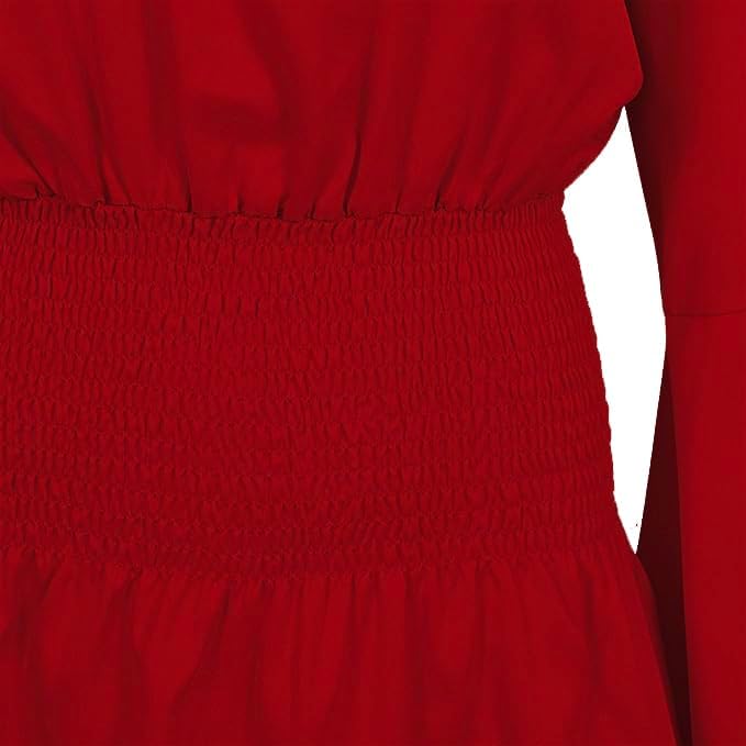 Womens Renaissance Long Sleeve Blouse Victorian Pirate Shirt Boho Tops Ruffle Smocked Waist Cosplay Costumes - Image 4