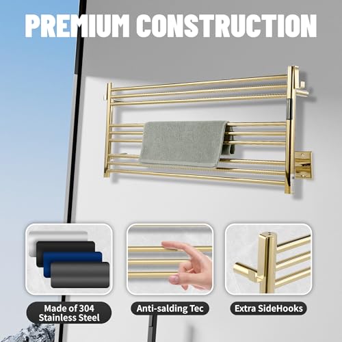 K&KALONZO Wall-Mounted 9-Bar Heated Towel Rack, 2-Min Heat, NTC Safety by K&KALONZO - Used condition - Image 7