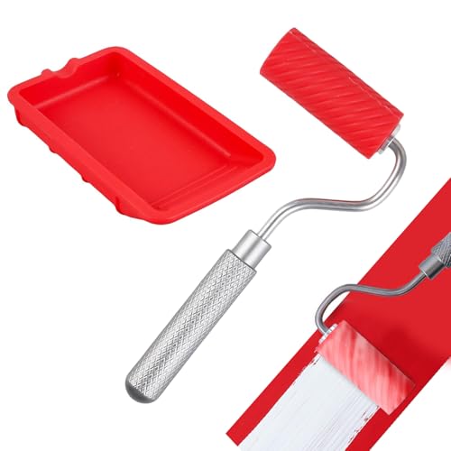 Leimroller Holzleim,Leimwalze,Leimpinsel mit Silikon Farbwanne,Wiederverwendbare Leimwalze für Handwerk,für Kunst Klebeprojekte