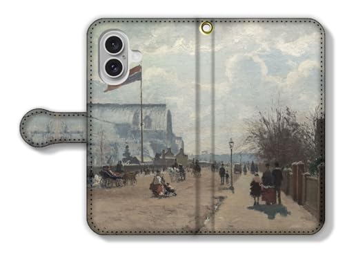 手帳型 iPhone17互換 スマホケース 【世界の名画】 カミーユ・ピサロ ☆印象派☆ アート 絵画 芸術 西洋画 風景画 (クリスタル・パレス)