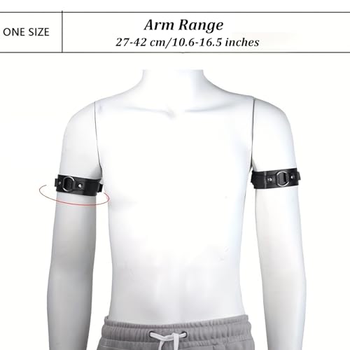 Men's Arms Harness Belt 2 PCS, Men Sexy PU Leather Armband, Men's Leather Harness Buckle Body Harness, Punk Adjustable Straps Nightclub Clubwear Costume Cosplay Rave2