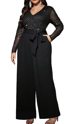 RED DOT BOUTIQUE 710 - Plus Size Long Sleeves Sequin...