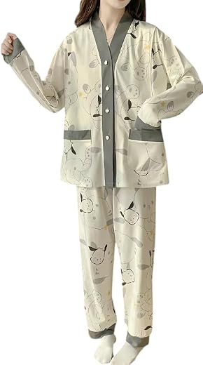 Celary Korean Style Women’s Night Suit|| Cute Printed Pajama Set with Long Sleeve Top &amp; Pants|| Cotton Loungewear||Winter ...