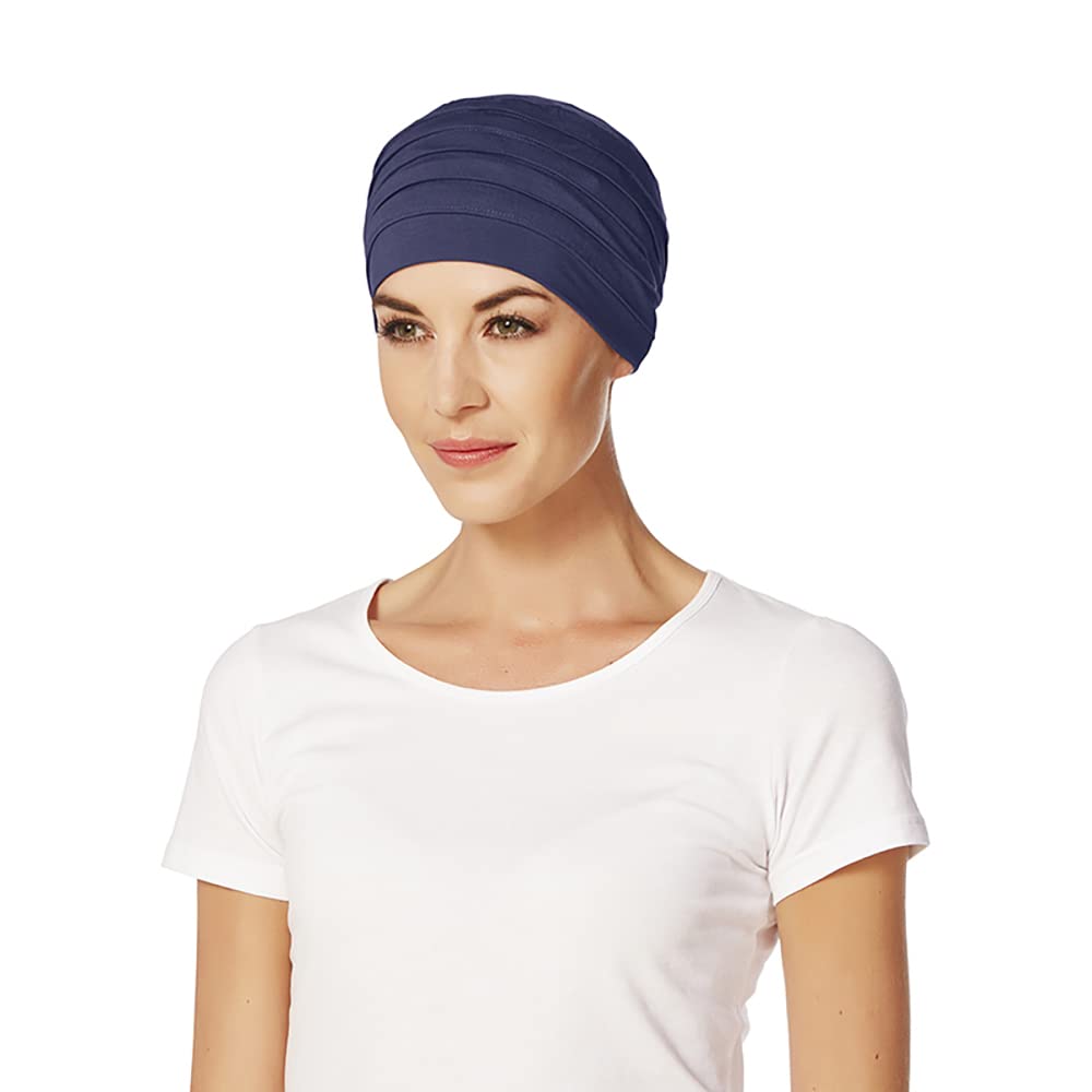 Christine Headwear Women's Blue Yoga Turban Headband, Dark One Size