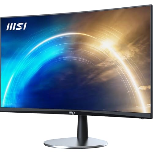 Image of MSI PRO MP242C 23.6-Inch Curved Business & Productivity Desktop Monitor - Full HD (1920 x 1080) VA Panel, 75 Hz Refresh Rate, Eye-Friendly Screen, Built-in Speakers, Anti-Glare Coating