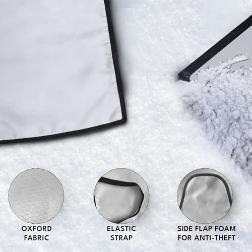 Protector de nieve para coche con diseño de vaca y correa de espejo segura 6