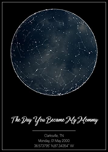 The Day You Became My Mommy Star Map Print - Mother's Day Gift - ...