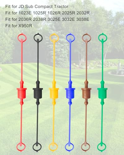 Image of 6 Set 1 /2 inch Hydraulic Coupler Cap Fit for John Deere Sub Compact Tractor | Dust Cover, Quick Connect, Male and Female Plug